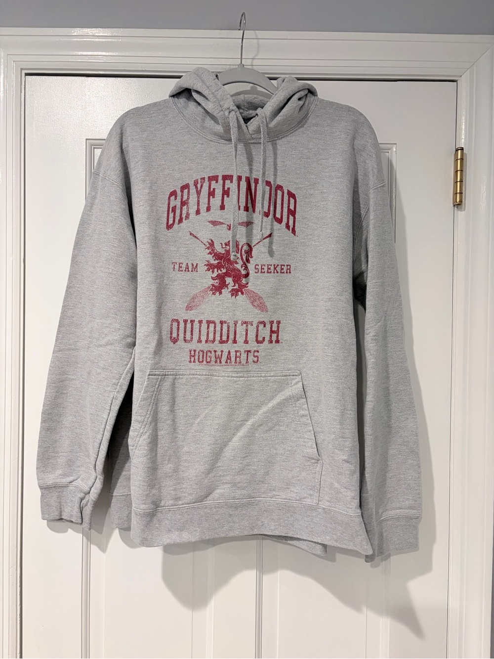 Harry Potter Gryffindor Quidditch Hogwarts Hoodie Gray 2XL